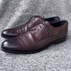 Ermenegildo Zegna Dress Leather Lace Up Derby Brown Shoes